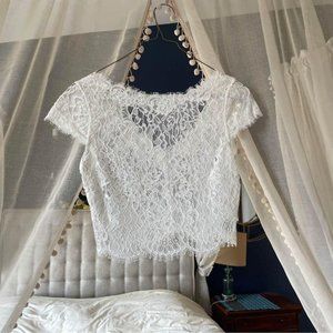 BHLDN XS/S Bridal Lace Topper - Amy Kuschel Adelaide Topper Bride